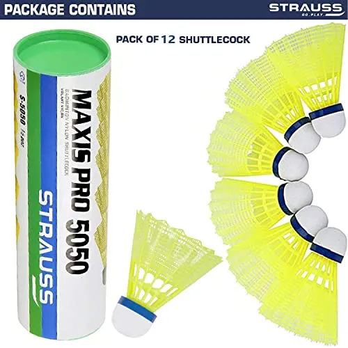Strauss Nylon Shuttle, Green (Medium Slow, 76, Pack of 12)