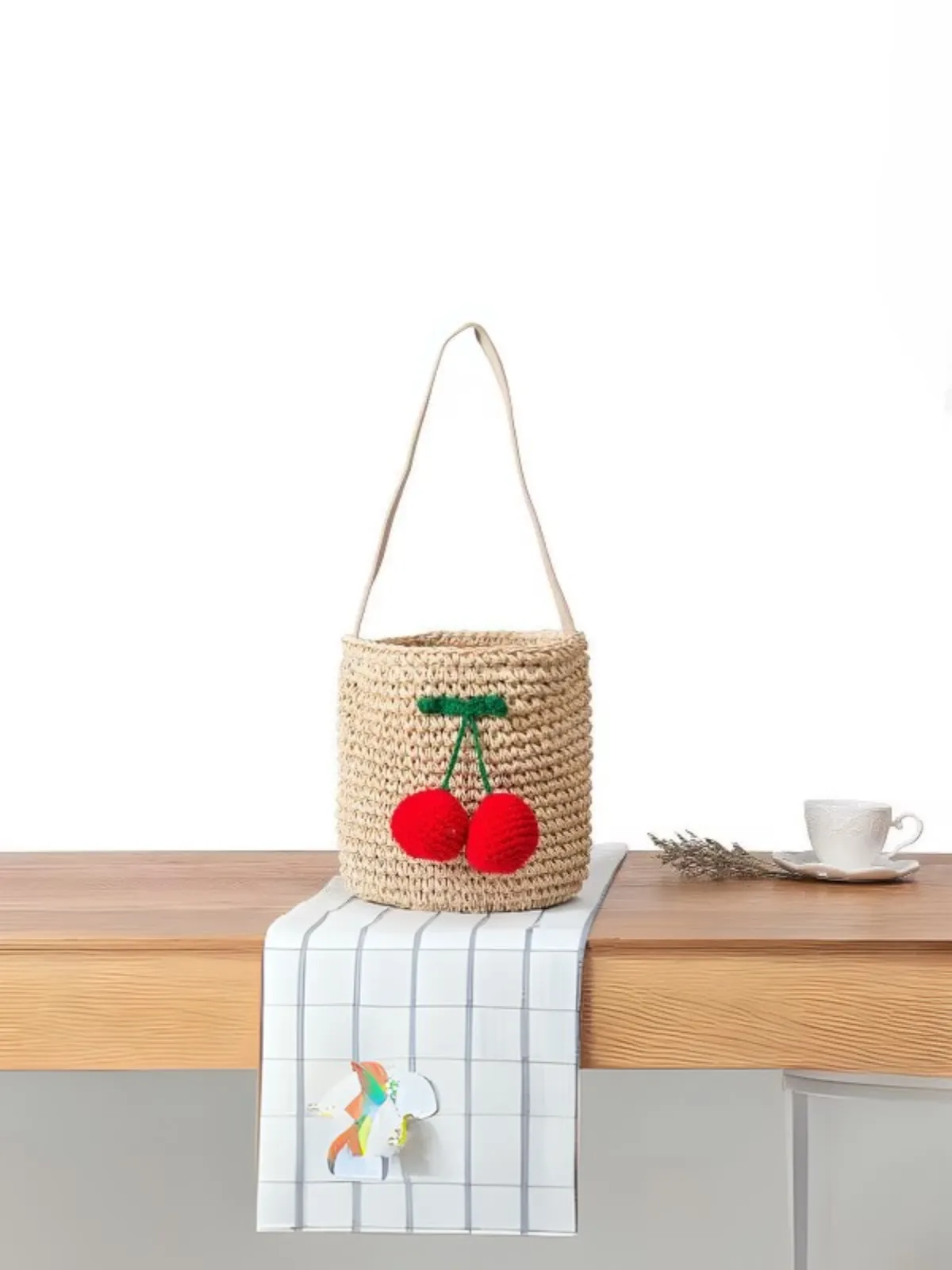 Sweet As Cherry Straw Handbag