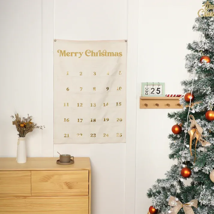 Timber Tinkers Extra Large Merry Christmas Advent Calendar - Cream