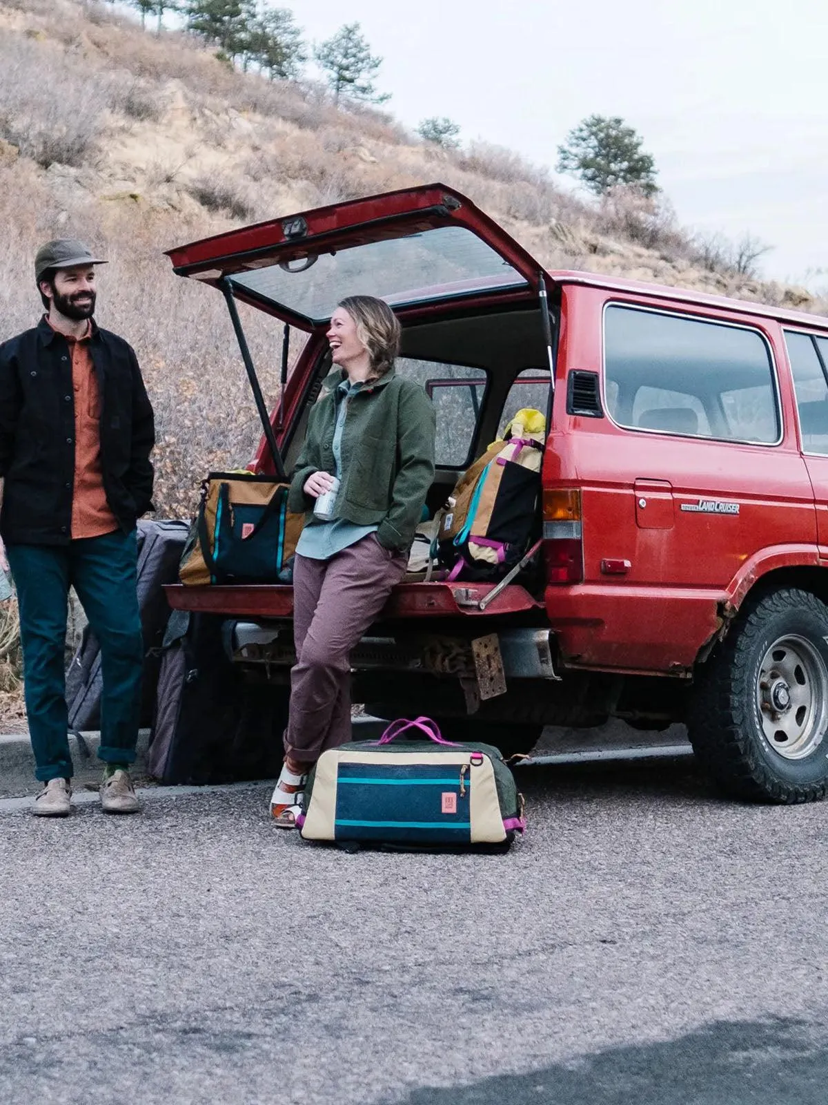Topo Designs Mountain Duffel Red Turquoise