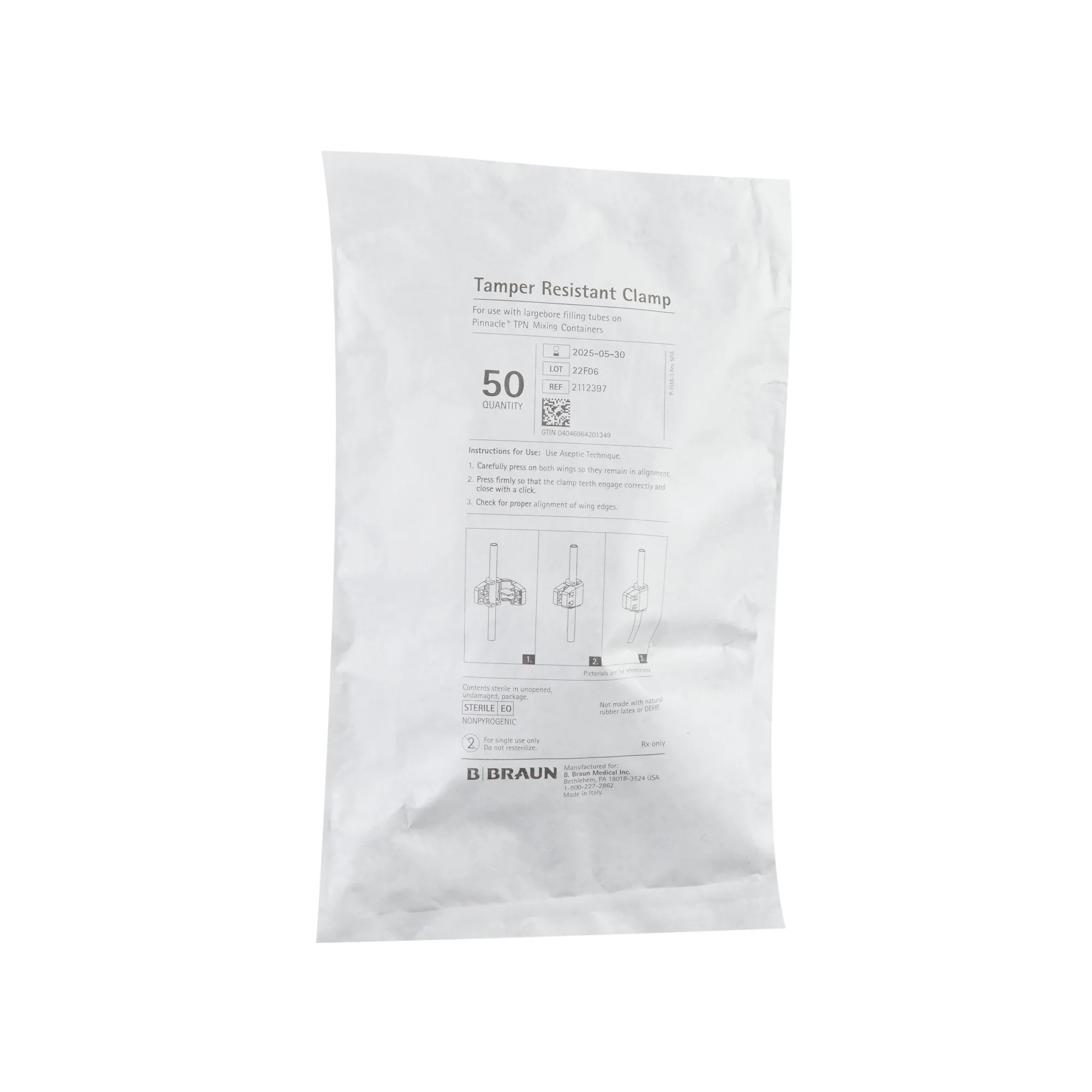 TPN Bag Tamper Resistant Clamp Pinnacle