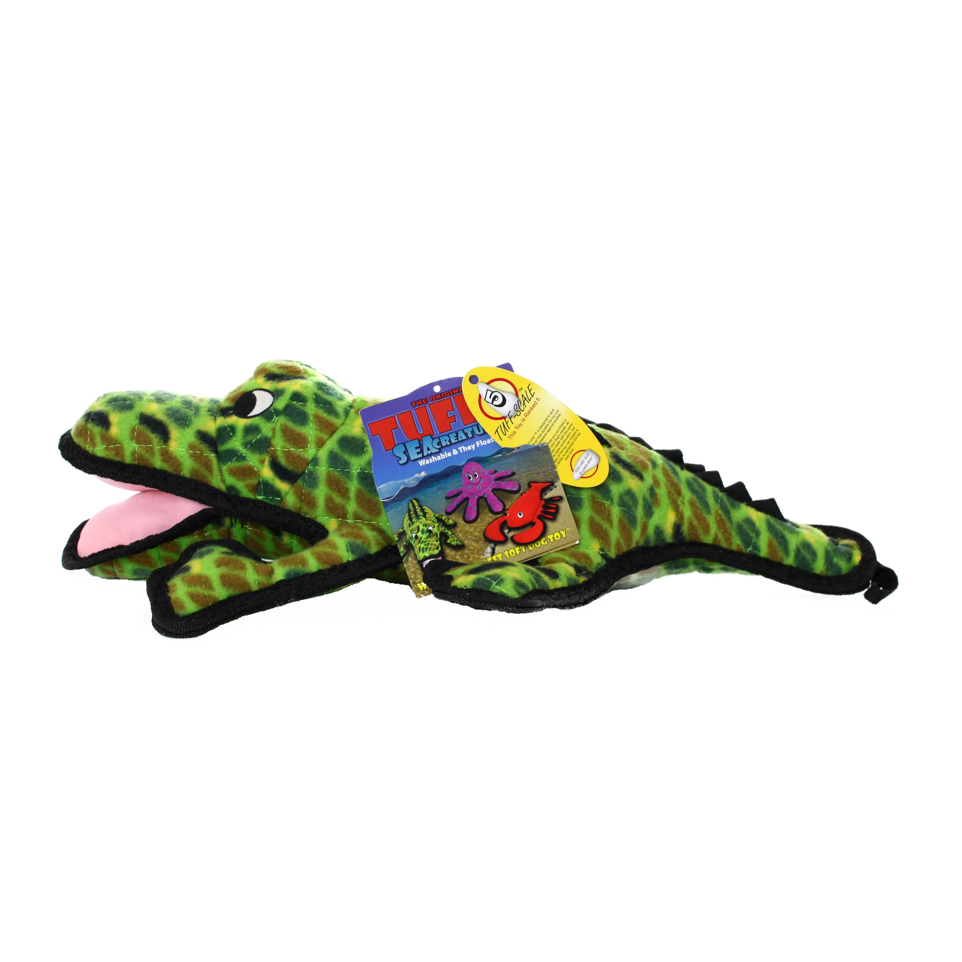Tuffy Dog Toys - VIP Products - Tuffy Ocean  Alligator, Durable, Squeaky Dog Toy