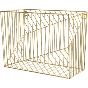 U Brands Metal Hanging File Organizer, Desktop Accessory, Vena Collection, Gold (3231U02-06)