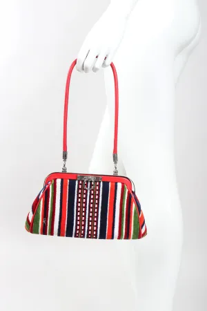 Velvet Striped Slim Frame Bag