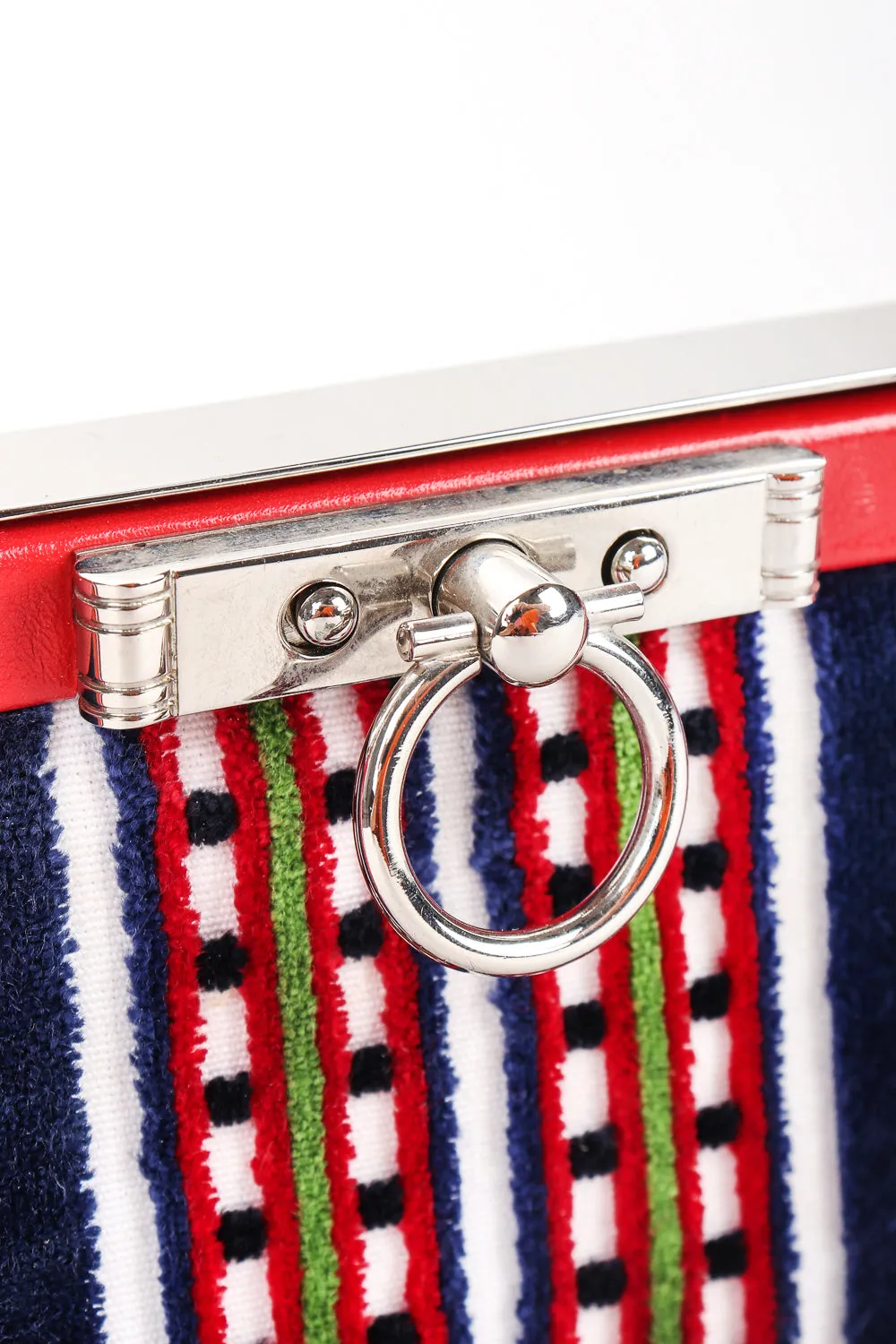 Velvet Striped Slim Frame Bag