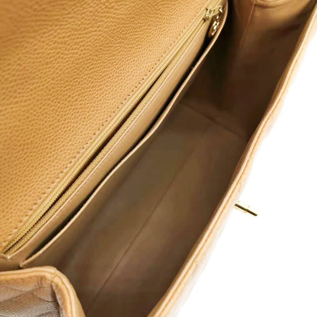 Vintage Kelly Bag in Beige Caviar