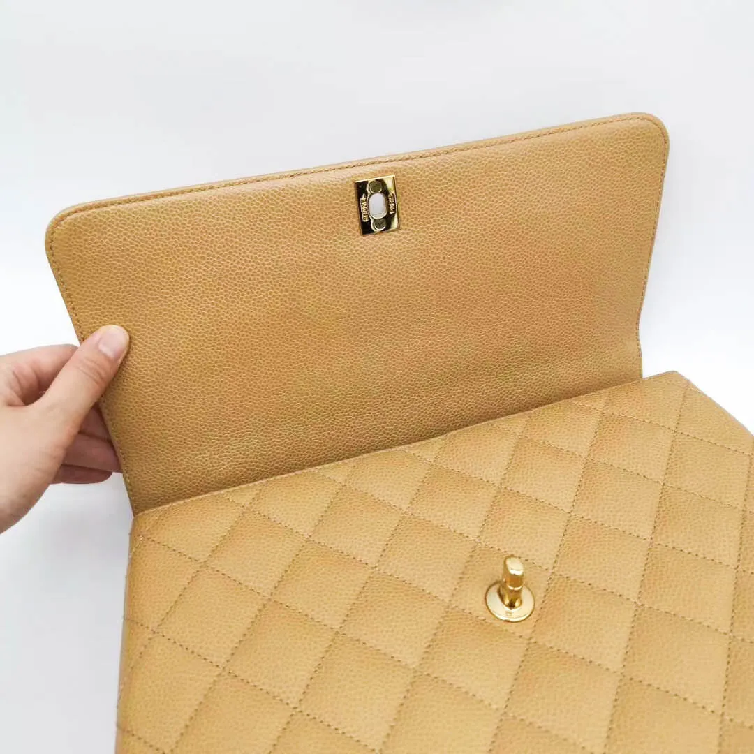 Vintage Kelly Bag in Beige Caviar