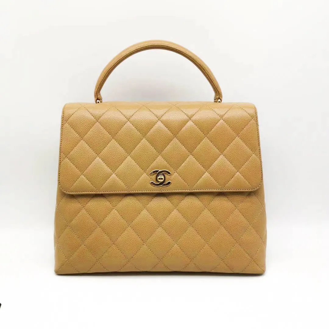 Vintage Kelly Bag in Beige Caviar