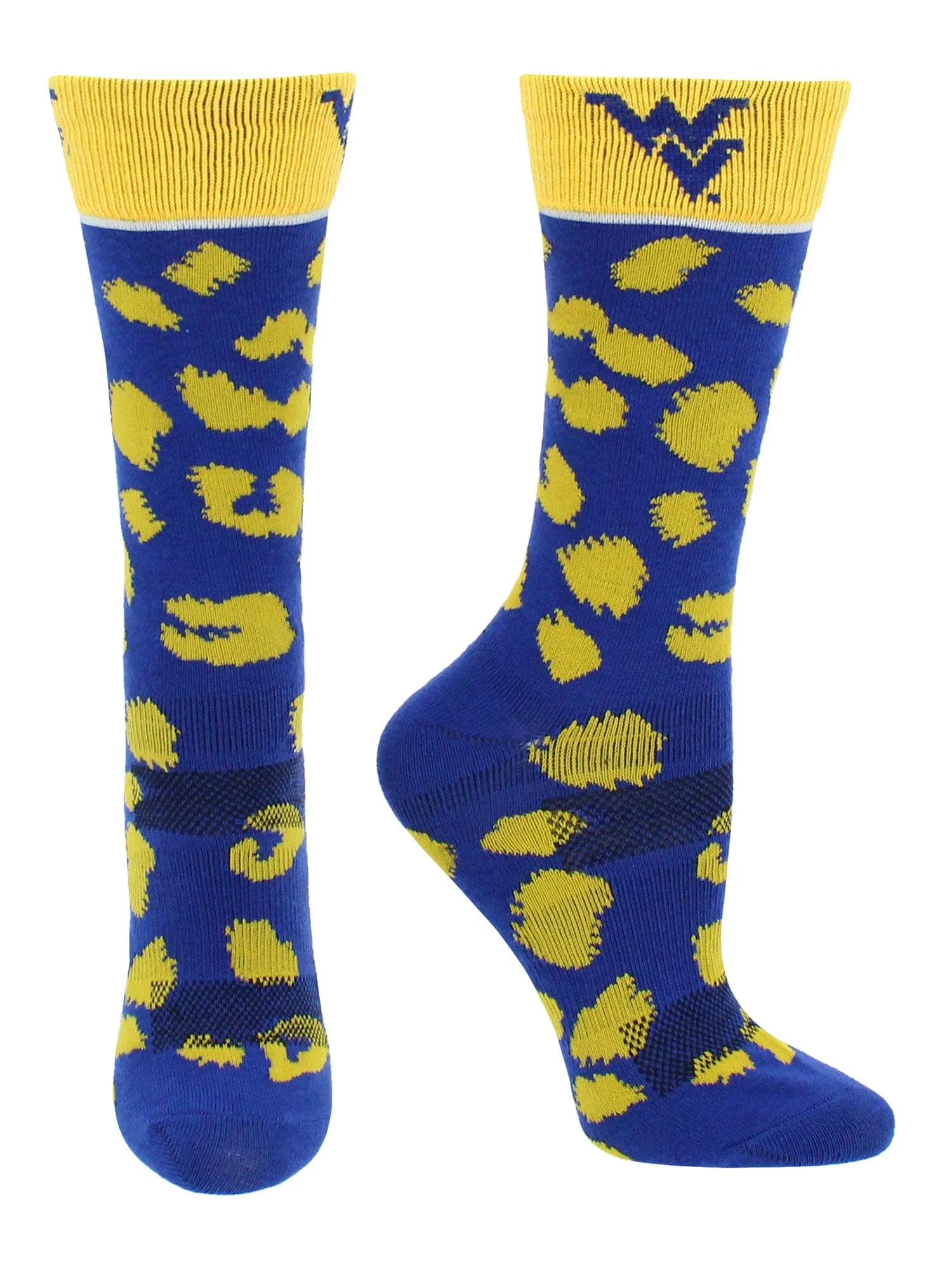West Virginia Mountaineers Socks Womens Savage Crew Socks