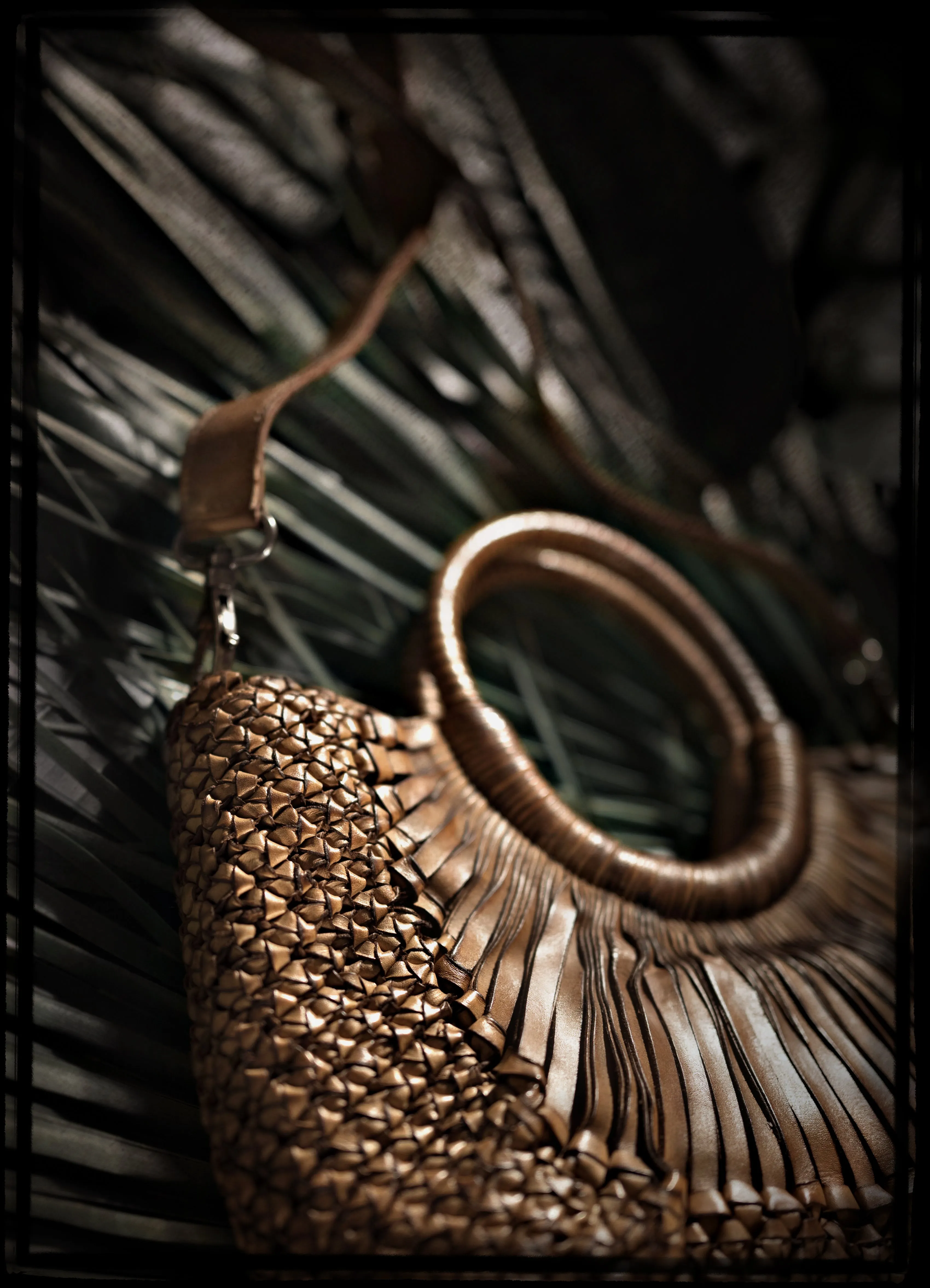 Woven Leather "Kenia" Small Satchel by Federico Nardini