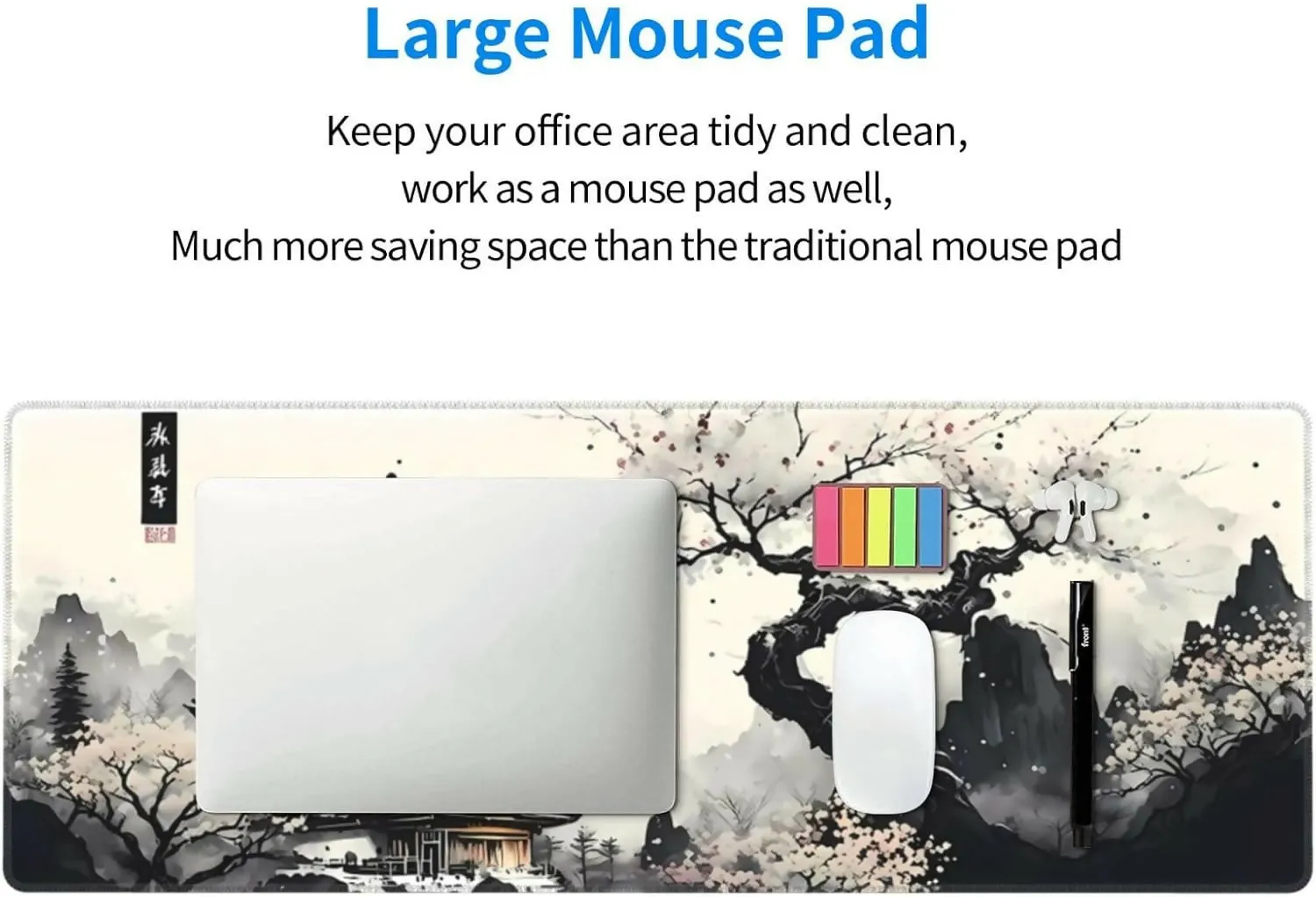 XL Mouse Pad, Japanese Anime Themed, Non-Slip Rubber Base, 31.5” x 11.8”