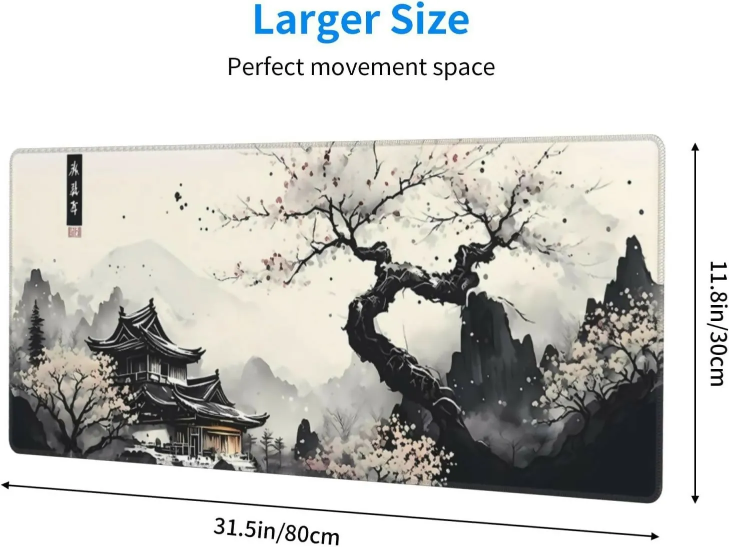 XL Mouse Pad, Japanese Anime Themed, Non-Slip Rubber Base, 31.5” x 11.8”