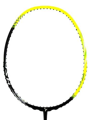 YOUNG Malaysia Carbon Graphite Y-Flash 20 Super Light 74 g, Japanese High Modulus Nano Carbon Badminton Racket, Takes Up to 33 lbs Tension, Includes Full Cover (Yellow and Black)