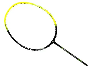 YOUNG Malaysia Carbon Graphite Y-Flash 20 Super Light 74 g, Japanese High Modulus Nano Carbon Badminton Racket, Takes Up to 33 lbs Tension, Includes Full Cover (Yellow and Black)