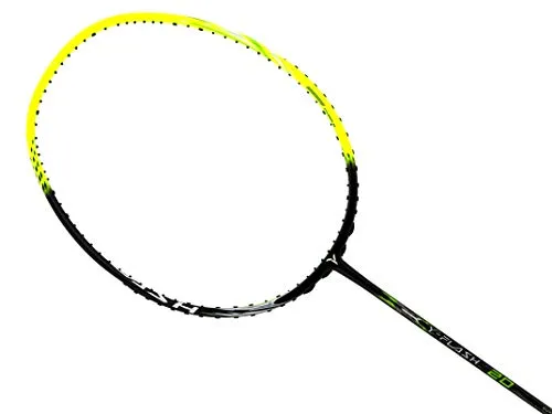 YOUNG Malaysia Carbon Graphite Y-Flash 20 Super Light 74 g, Japanese High Modulus Nano Carbon Badminton Racket, Takes Up to 33 lbs Tension, Includes Full Cover (Yellow and Black)