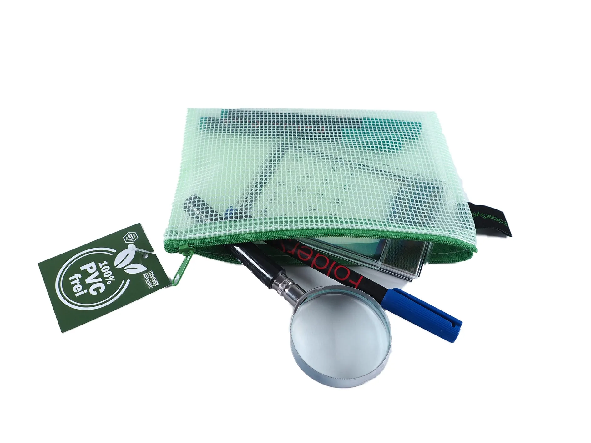 Zippered Bag Mesh, coloured EVA (PVC-free)  DIN A5