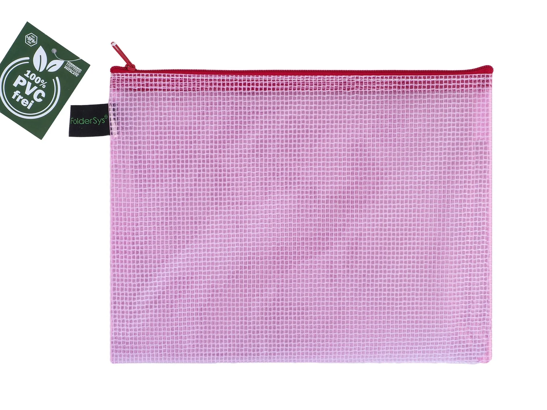Zippered Bag Mesh, coloured EVA (PVC-free)  DIN A5